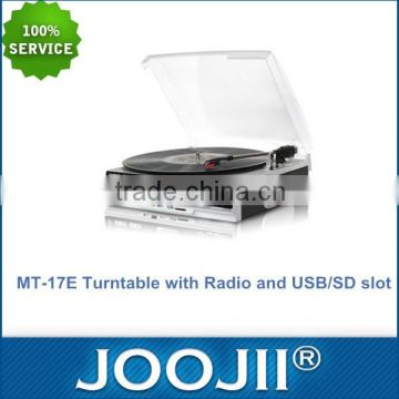 2016 Hot Sale Record Player, USB / SD Converter, Turntable Radio Support Casstette & Aux in
