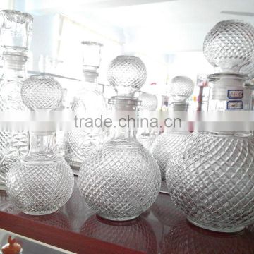 Crystal glass bottle with cap