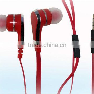Flat cable fashion earphone for iPhone/Sony/Samsung mobile phones