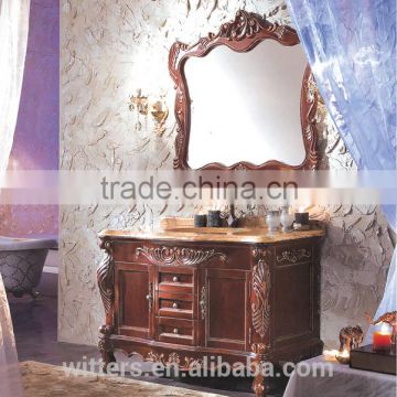 Luxury Hand Carved Wooden Bathroom Vanity Set,Victorian Style Bathroom FurnitureWTS304