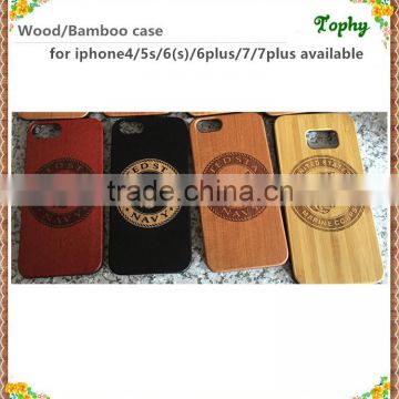 Best price slim phone custom design laser 3d black wood+pc phone case for iphone 5,for iphone 6,for 7