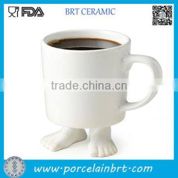 White Foot Shape Ceramic Coffee Mug