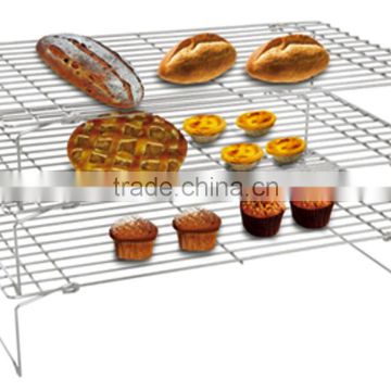 3 tiers metal bread cooling rack, chrome plate wire cooling rack