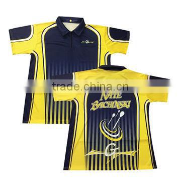Custom sublimated dry fit men darts polo shirts