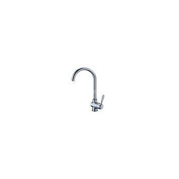 Contemporary Chrome Plated Kitchen Sink Water Faucet , Deck Mounted Mixer Taps
