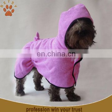 highly absorbent super hooded embroideried dog bathrobe drying
