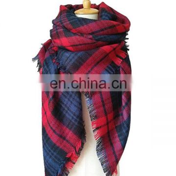 18 colors acrylic cashmere plaid scarf plaid blanket scarf women