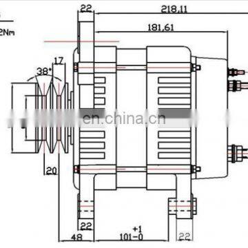 Hot sale JFZ5910 buses alternator 56 voltage  150A dc alternator  regulator