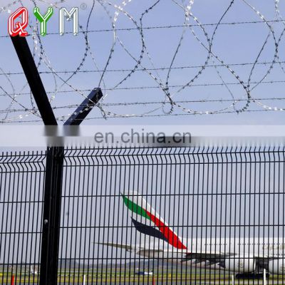 Welded Wire Mesh Airport Fencing Razor Barbed Wire Prison Fence