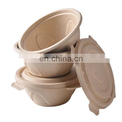 Sunkea pulp food packaging bamboo fiber bowl with lid