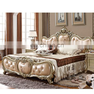 Leather Bed for Master Room Luxury Bedding Wooden Furniture Beds Sheet Bed Set Bedding