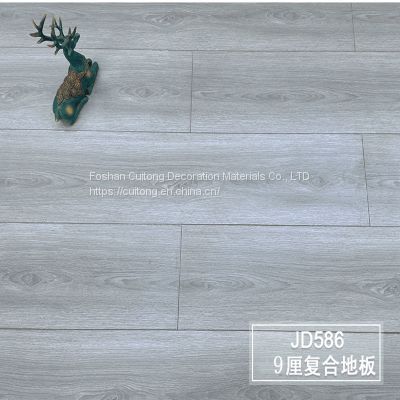 Guangdong wholesale laminate flooring gray composite wood flooring 9mm engineering floor shop showroom wood grain floor