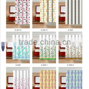 PVC Flocking Printing Shower Curtains Elegant