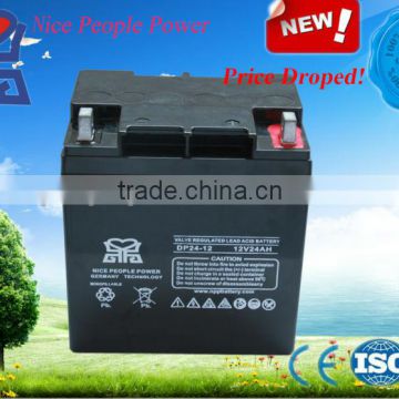 import from china lead acid 12V24Ah maintenance free battery for motorcyle solar ups