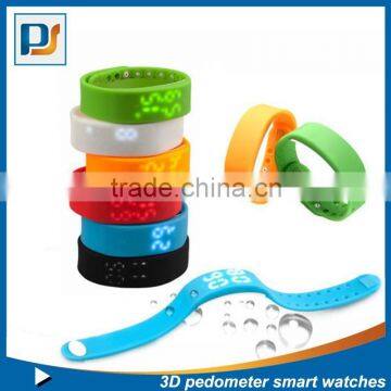 gifts Bluetooth Silicon multifunction Pedometer Smart 3D LED USB Sports Smart Wrist Bracelet Watch