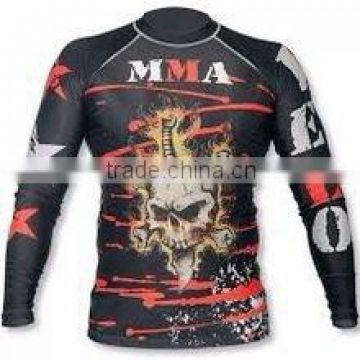 Polyester Spandex Long Sleeves Sublimated Compression Shirt / Rash Guard with custom design