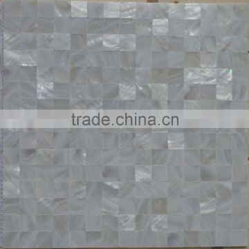Pure white River shell mosaic tile,seamless on mesh