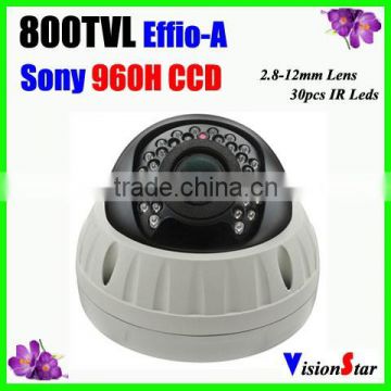 Excellent image indoor using 800TVL sony Effio-A Cxd4151gg+673 day/night vision security vandalproof camera