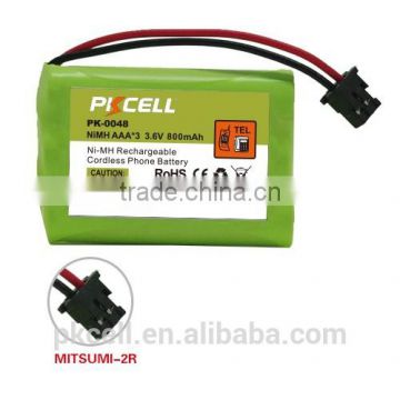 Ni-MH AAA 3.6V 800mah Rechargeable Cordless phone battery PK-0048