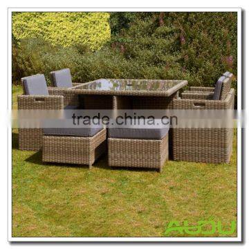 Audu 9 PIECES Rattan Balcony Cube Set