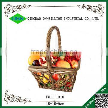 New design gift basket natural wicker fruit basket for decoration