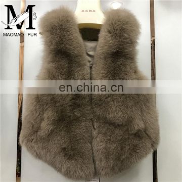2017 New100% Real Fox Fur Women's Fur Waistcoat Girl Gilets Outerwear Fox Fur Vest