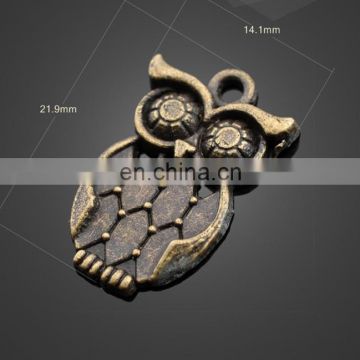 wholesale bronze animal owl shape pendant alloy pendant jewelry accessories