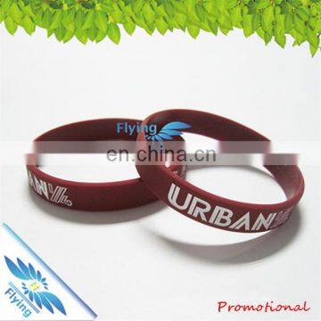 Rubber adult wristband silicone bracelet Cheap Bangle with custom logo/words