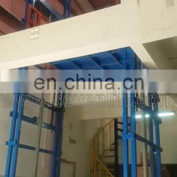 7LSJD Shandong SevenLift 4ton 8 tons hydraulic beach house chain cargo guide rail lift table