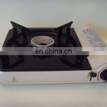 Portable gas stove with enamel coating