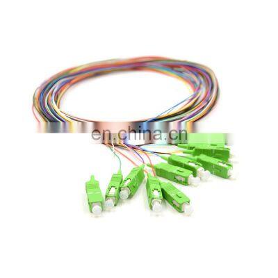 12 Color Fiber SC UPC APC Single mode G652D G657A 0.9mm Fiber Optic Pigtail sc 12 core fiber pigtail