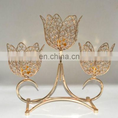 lotus crystal ball design candle holder for wedding
