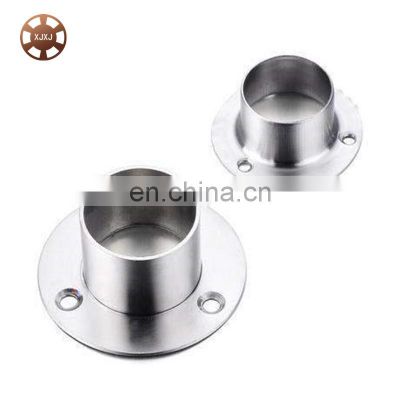 CNC machining Furniture Metal Flange Seat Firm Stainless Steel Wardrobe Hanging Rail Pipe  For Clothes