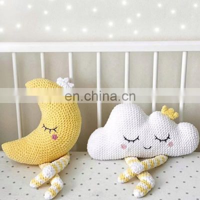 Hot Selling Crochet pillow cloud and moon For Kid Room Crochet pattern moon Wholesale in Vietnam