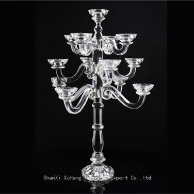 New Style Candlestick Crystal Glass Tea Light Candle Holder For Party Wedding Dinner Table Decor