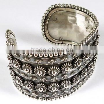Antique Oxidized 925 Sterling Silver Bracelet, Designer Silver Jewellery, Wholesale Silver Jewellery