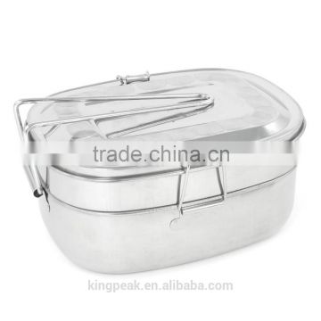 2015 Hot Sale 2 Layers Home School Detachable Stainless Steel Lunch Box /stainless steel food container/School Bento lunch box