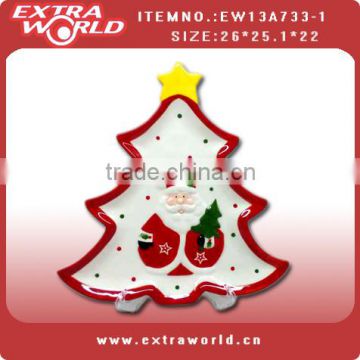 Christmas ceramic plate tree shape