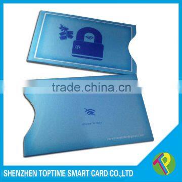 Customized logo printing rfid blocking sleeve card of rfid pvc card