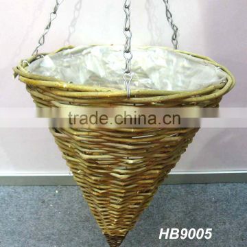 cone hanging basket,Rattan Hanging Basket,hanging flower basket,hanging planter,wicker basket,rustic home decor,basket