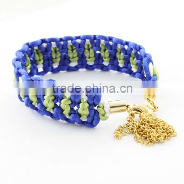 hot sale !!! fashion bracelet ,big bead blue with green silk bracelet in summer