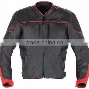 Black Pure leather jacket red contras