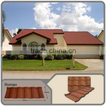 2015 European Quality western roofing tiles/metal roof tiles/diy roofing tile panel/color stone coated metal roofing systems