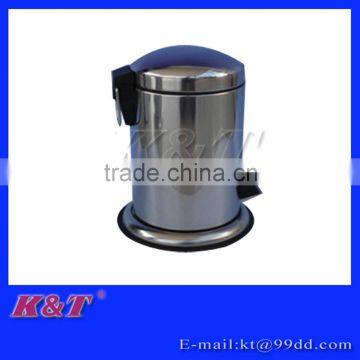 5L simple stainless steel rubbish bin with base