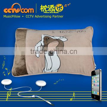 embroidery plush cartoon pillow with one or two speakers built-in