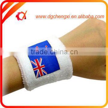 terry Cotton Sport Timer Wristband Sweatband White