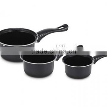 3pcs Carbon steel non-stick sauce pan with bakelite handle Amc cookware price