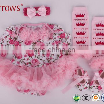 High Quality Cute Girl Dance Christmas Costumes Flower Pattern Print Shirts