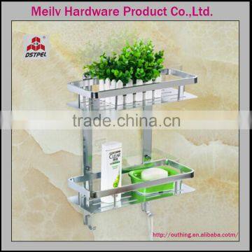 2016-2017 high quality double tier aluminium wall mounted corner shower shelves