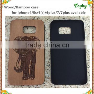 Brand phone case for samsung S6 Wood and Elephant design 3D mobile phone case wholesale for iPhone 7